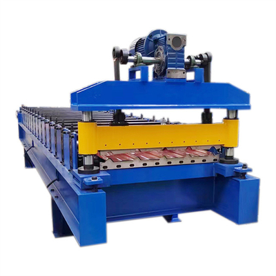 die Farbe- benutzte die Stahl-840 Dach-Platten-Rolle, die hydraulische Schere der Maschine bildet, Stahlbau