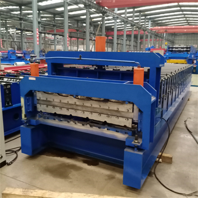 Farbmetalldoppelschicht-Rolle, die Maschine für Stahldach-Blätter und Wand bildet