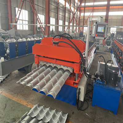 Automatisches Stärke 0.3-0.8mm Metall glasig-glänzende Fliesen-Rolle, die hydraulische Formungsmaschine der Maschine bildet
