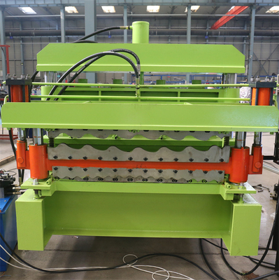 Farbgalvanisierte Dach-Doppelschicht-Stahlrolle, die Maschine für Metallbaumaterial bildet