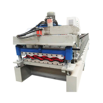 Stahlglasig-glänzende Fliesenhochgeschwindigkeitsrolle des Eisens, die hydraulische Schere der Maschine 3-5m/min bildet