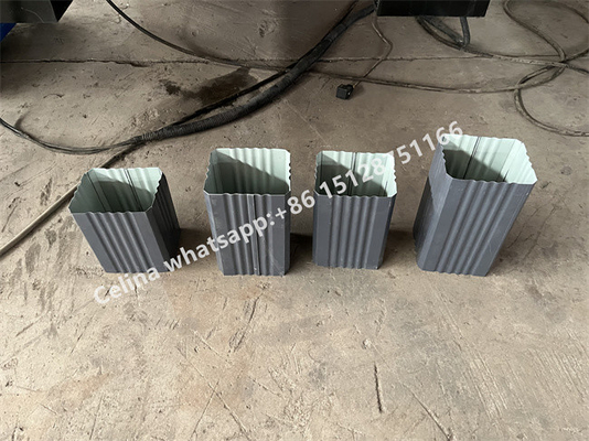 380V 50HZ 3 Stahl Phasen-Dach-Ridge Cap Roll Forming Machine-Downspout-No.45 beschichtete