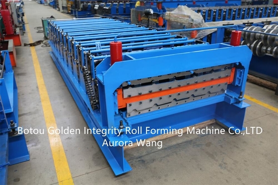 Doppelschichtplattform-Dachplatten-Blattplattenfliesen rollen die Formung, die Maschinerierolle machend, die Maschine bildet